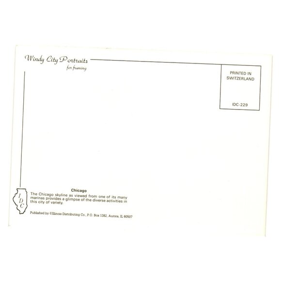 Vintage Chicago Skyline Harbor Postcard Windy City Marina Boats Roadside View - Picture 2 of 2